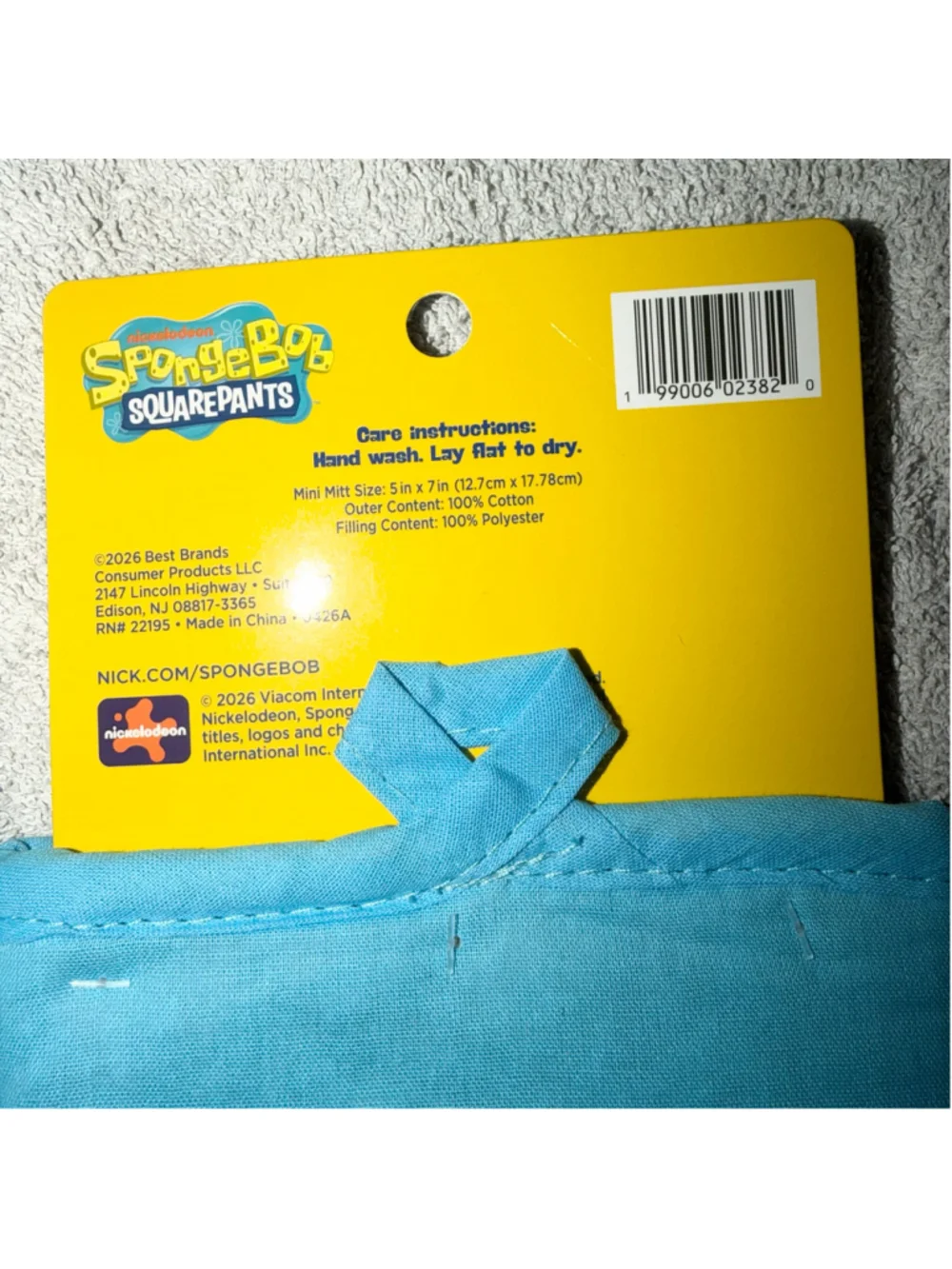 NWT Best Brands SpongeBob & Patrick Kitchen Dish Towel & Oven Pot Mini Mitt Set